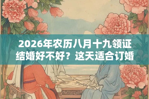 2026年农历八月十九领证结婚好不好?这天适合订婚吗? 2026年农历八月十九领证结婚好不好?这天适合订婚吗?