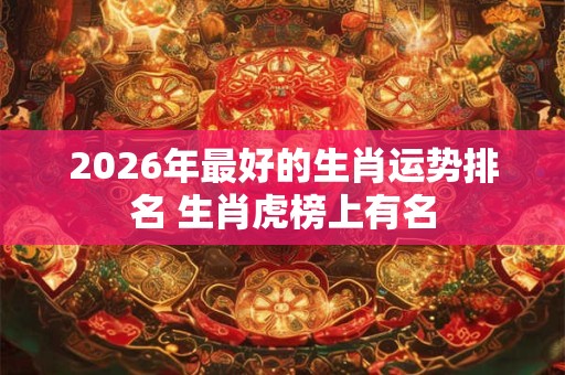 2026年最好的生肖运势排名 生肖虎榜上有名 2026年最好的生肖运势排名 生肖虎榜上有名