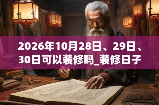 2026年10月28日、29日、30日可以装修吗_装修日子好吗 2026年10月28日、29日、30日可以装修吗_装修日子好吗