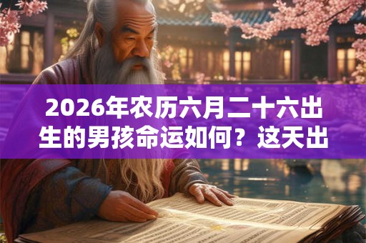 2026年农历六月二十六出生的男孩命运如何？这天出生好吗？