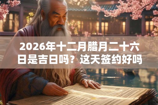 2026年十二月腊月二十六日是吉日吗？这天签约好吗？