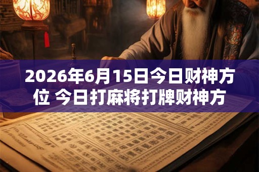 2026年6月15日今日财神方位 今日打麻将打牌财神方位! 2026年6月15日今日财神方位 今日打麻将打牌财神方位!