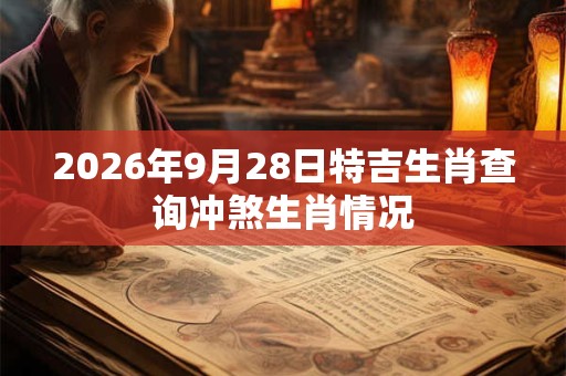 2026年9月28日特吉生肖查询冲煞生肖情况 2026年9月28日特吉生肖查询冲煞生肖情况