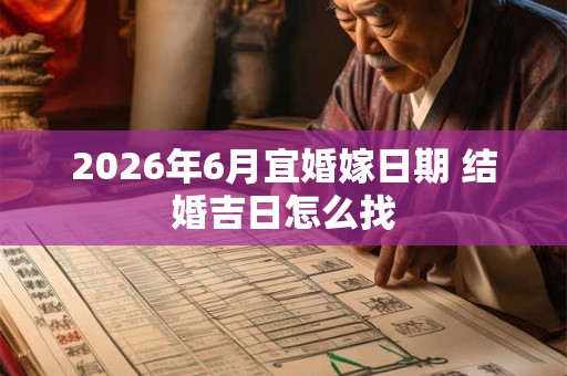 2026年6月宜婚嫁日期 结婚吉日怎么找 2026年6月宜婚嫁日期 结婚吉日怎么找