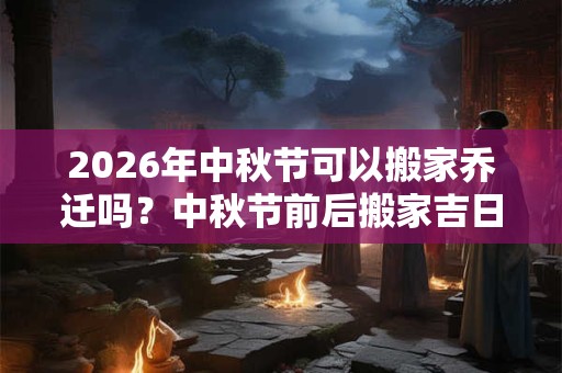2026年中秋节可以搬家乔迁吗？中秋节前后搬家吉日推荐