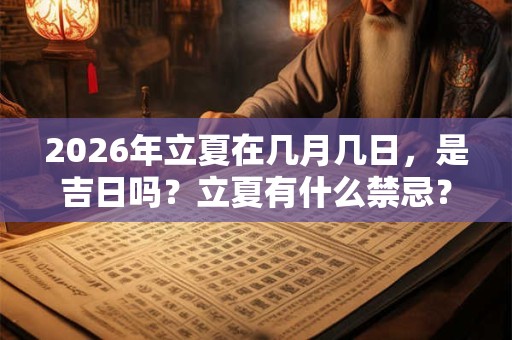 2026年立夏在几月几日,是吉日吗?立夏有什么禁忌? 2026年立夏在几月几日,是吉日吗?立夏有什么禁忌?