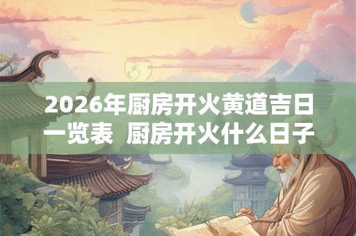 2026年厨房开火黄道吉日一览表 厨房开火什么日子最好 2026年厨房开火黄道吉日一览表 厨房开火什么日子最好
