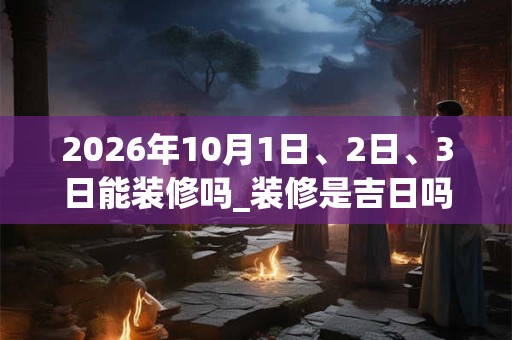 2026年10月1日、2日、3日能装修吗_装修是吉日吗