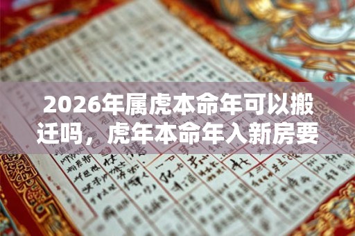 2026年属虎本命年可以搬迁吗,虎年本命年入新房要注意什么 2026年属虎本命年可以搬迁吗,虎年本命年入新房要注意什么