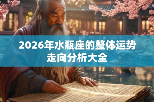 2026年水瓶座的整体运势走向分析大全