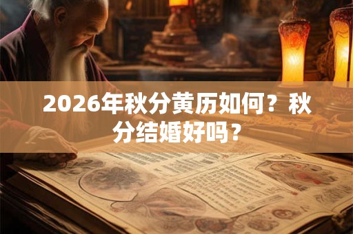 2026年秋分黄历如何?秋分结婚好吗? 2026年秋分黄历如何?秋分结婚好吗?