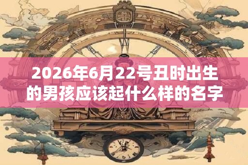 2026年6月22号丑时出生的男孩应该起什么样的名字