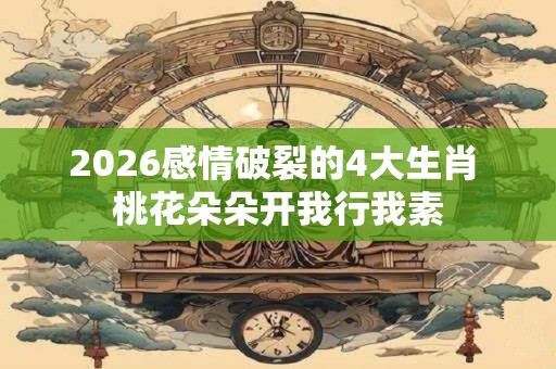 2026感情破裂的4大生肖 桃花朵朵开我行我素 2026感情破裂的4大生肖 桃花朵朵开我行我素