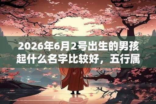 2026年6月2号出生的男孩起什么名字比较好，五行属什么