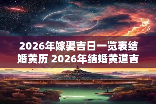 2026年嫁娶吉日一览表结婚黄历 2026年结婚黄道吉日查询 2026年嫁娶吉日一览表结婚黄历 2026年结婚黄道吉日查询
