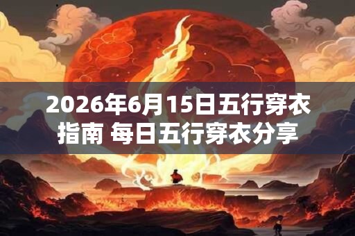 2026年6月15日五行穿衣指南 每日五行穿衣分享