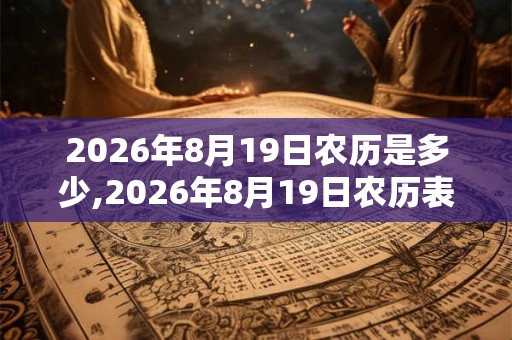 2026年8月19日农历是多少,2026年8月19日农历表