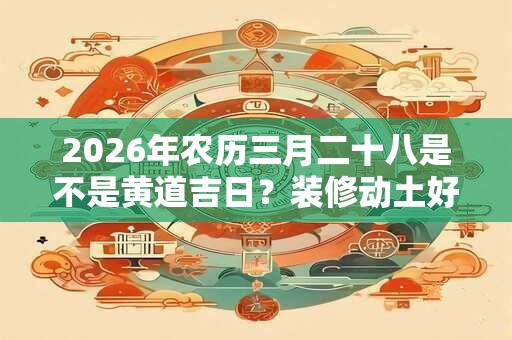 2026年农历三月二十八是不是黄道吉日?装修动土好吗? 2026年农历三月二十八是不是黄道吉日?装修动土好吗?