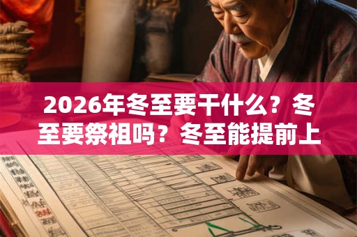 2026年冬至要干什么？冬至要祭祖吗？冬至能提前上坟吗？