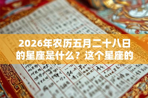 2026年农历五月二十八日的星座是什么？这个星座的人有什么优点？