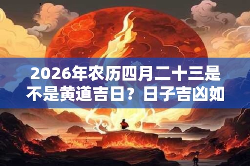 2026年农历四月二十三是不是黄道吉日？日子吉凶如何？