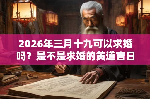 2026年三月十九可以求婚吗？是不是求婚的黄道吉日？