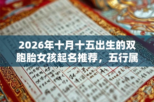 2026年十月十五出生的双胞胎女孩起名推荐，五行属什么