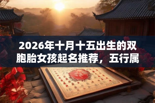 2026年十月十五出生的双胞胎女孩起名推荐，五行属什么