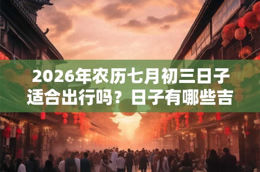 2026年农历七月初三日子适合出行吗?日子有哪些吉时? 2026年农历七月初三日子适合出行吗?日子有哪些吉时?