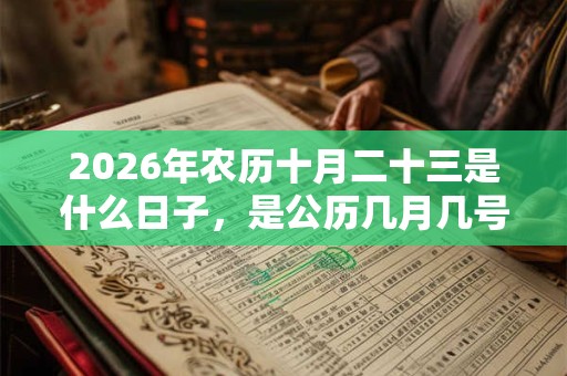 2026年农历十月二十三是什么日子，是公历几月几号？