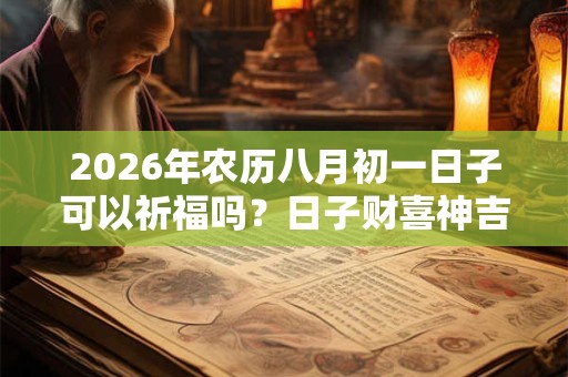 2026年农历八月初一日子可以祈福吗？日子财喜神吉位在哪？