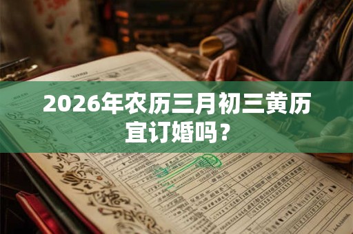 2026年农历三月初三黄历宜订婚吗？