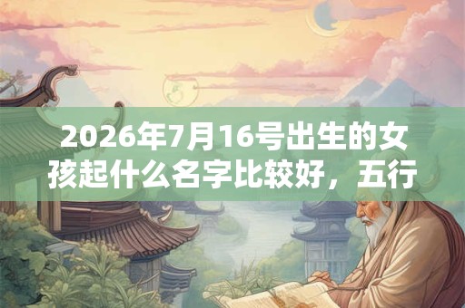 2026年7月16号出生的女孩起什么名字比较好,五行属什么 2026年7月16号出生的女孩起什么名字比较好,五行属什么