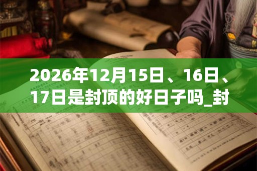 2026年12月15日、16日、17日是封顶的好日子吗_封顶可以吗 2026年12月15日、16日、17日是封顶的好日子吗_封顶可以吗