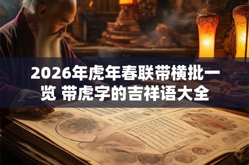 2026年虎年春联带横批一览 带虎字的吉祥语大全