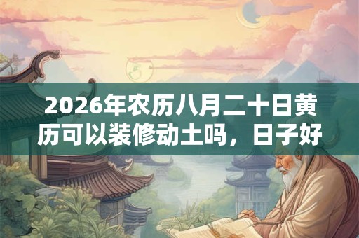 2026年农历八月二十日黄历可以装修动土吗，日子好吗？