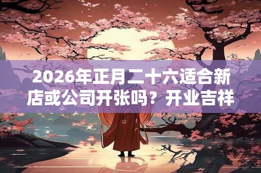 2026年正月二十六适合新店或公司开张吗？开业吉祥物怎么选？