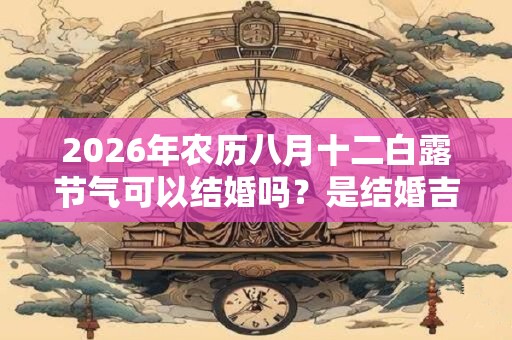 2026年农历八月十二白露节气可以结婚吗？是结婚吉日吗？