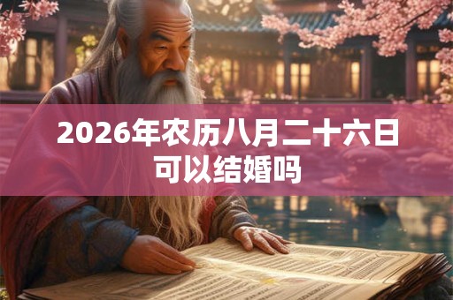 2026年农历八月二十六日可以结婚吗 2026年农历八月二十六日可以结婚吗