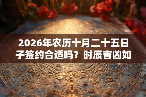 2026年农历十月二十五日子签约合适吗?时辰吉凶如何? 2026年农历十月二十五日子签约合适吗?时辰吉凶如何?