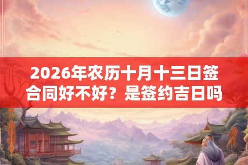2026年农历十月十三日签合同好不好？是签约吉日吗？