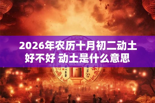 2026年农历十月初二动土好不好 动土是什么意思