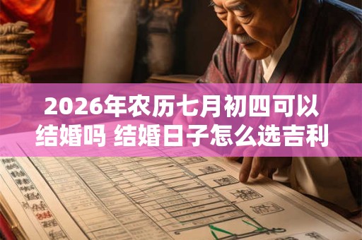 2026年农历七月初四可以结婚吗 结婚日子怎么选吉利
