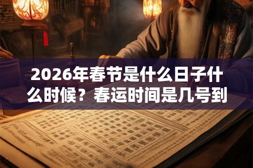 2026年春节是什么日子什么时候?春运时间是几号到几号 2026年春节是什么日子什么时候?春运时间是几号到几号