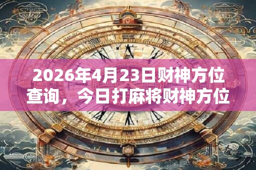 2026年4月23日财神方位查询,今日打麻将财神方位一览表 2026年4月23日财神方位查询,今日打麻将财神方位一览表