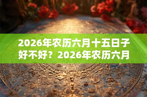 2026年农历六月十五日子好不好？2026年农历六月十五黄历查询