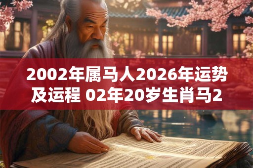 2002年属马人2026年运势及运程 02年20岁生肖马2026年每月运势
