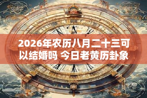 2026年农历八月二十三可以结婚吗 今日老黄历卦象