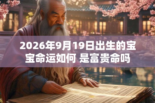 2026年9月19日出生的宝宝命运如何 是富贵命吗