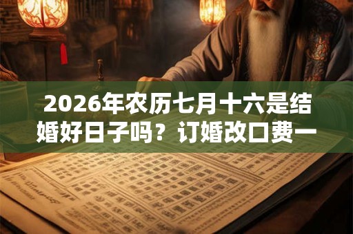 2026年农历七月十六是结婚好日子吗?订婚改口费一般给多少 2026年农历七月十六是结婚好日子吗?订婚改口费一般给多少